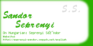sandor seprenyi business card